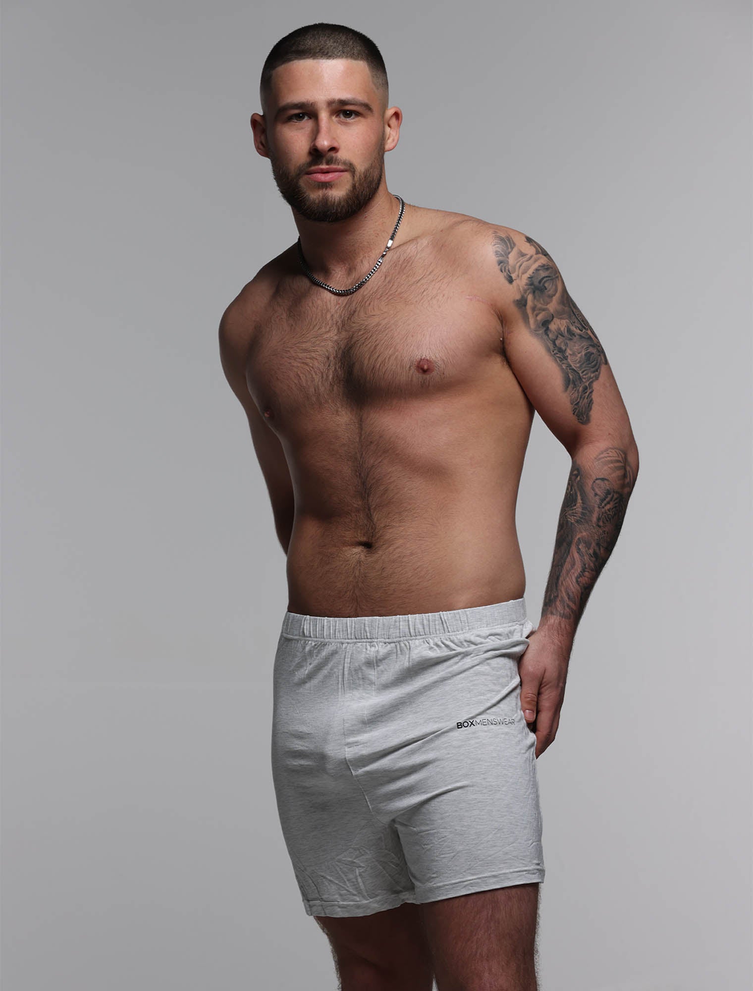 Mens Bed Shorts V2 - Melange Grey – Box Menswear