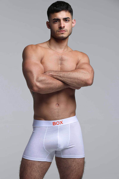 Color Pop Boxers - White & Orange