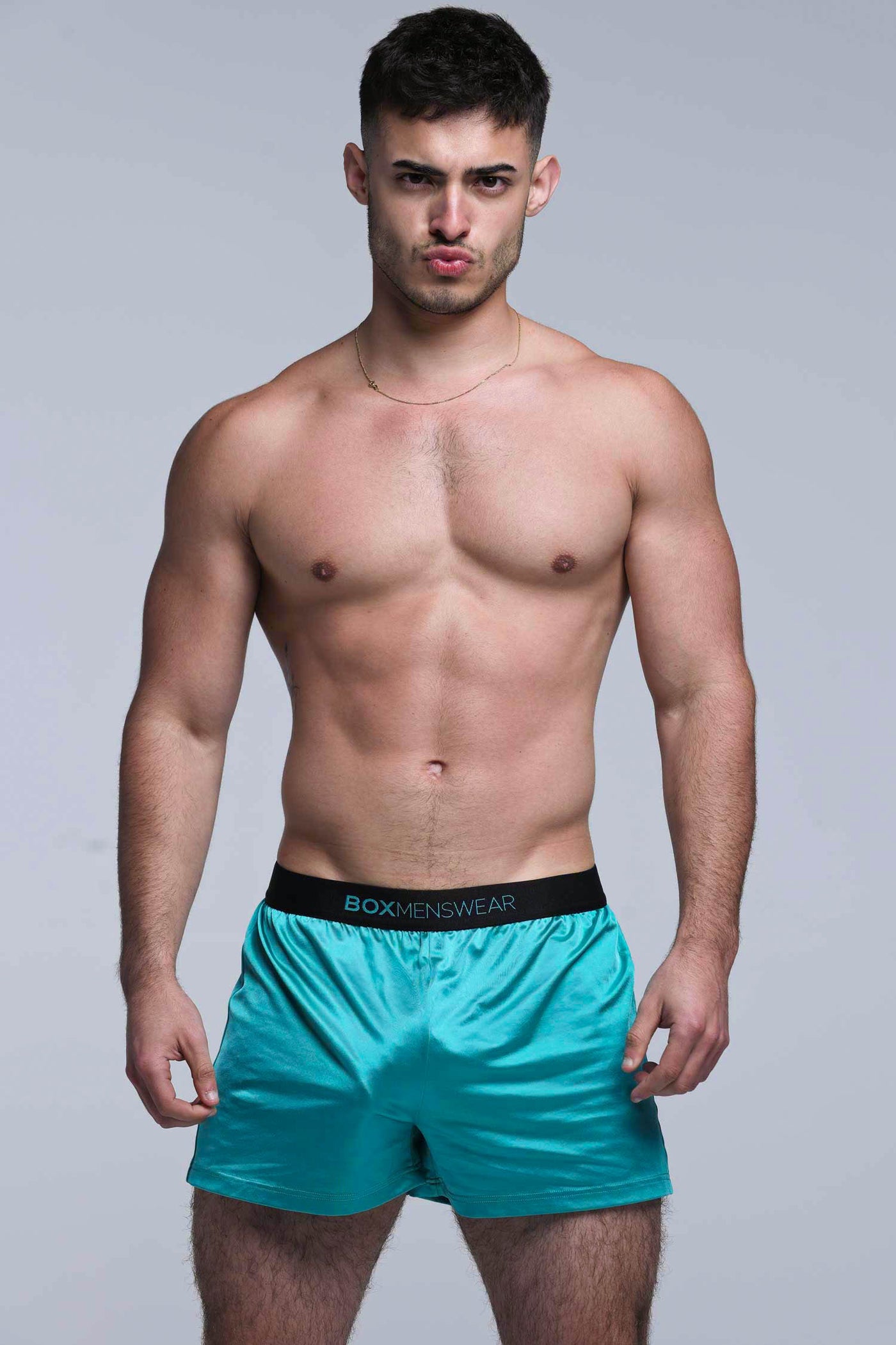 Satin Boxers - Deep Aqua