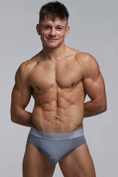 Mesh Panel Briefs - Regal Grey