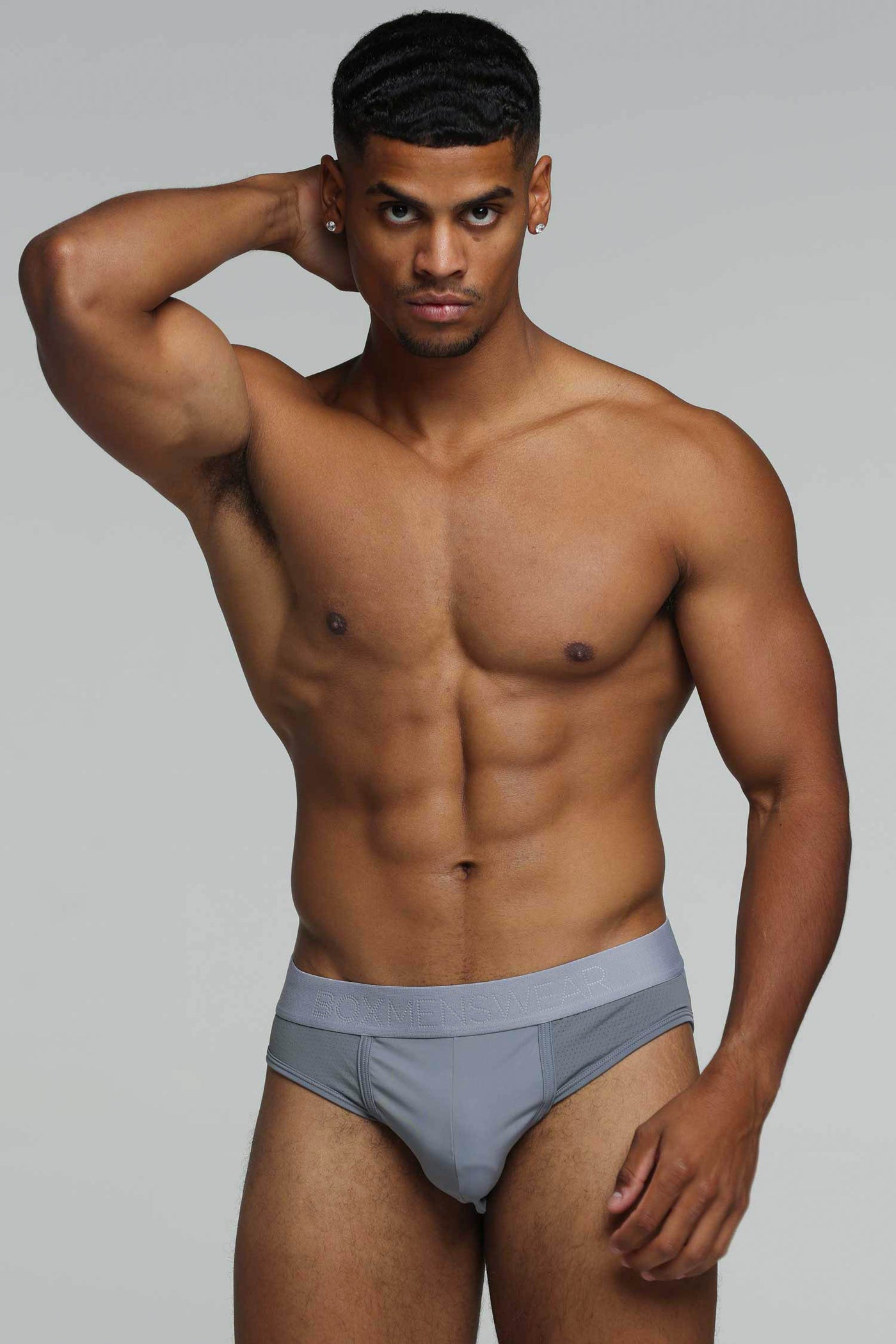 Mesh Panel Briefs - Regal Grey