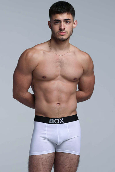 Metallic Modal Boxers - White & Silver