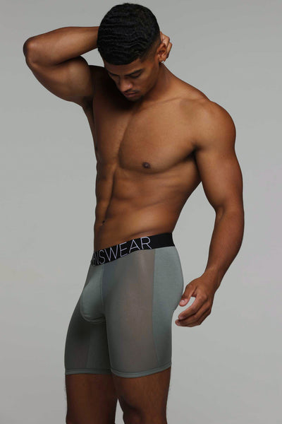 King Fit Mesh Panel - Transparent Crotch: Gun Metal Grey