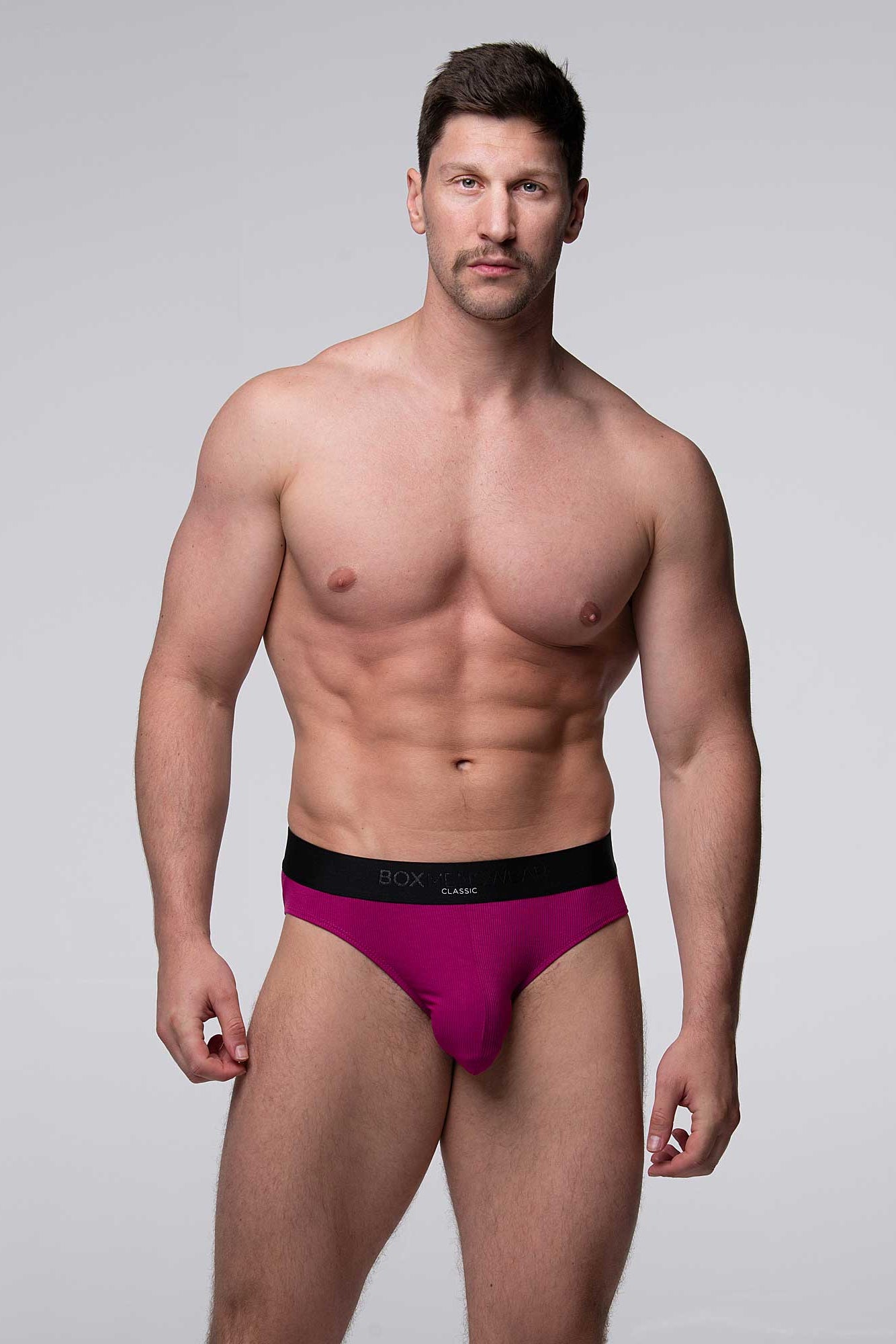 Mens Classic Ribbed Briefs - Cherry - boxmenswear - {{variant_title}}