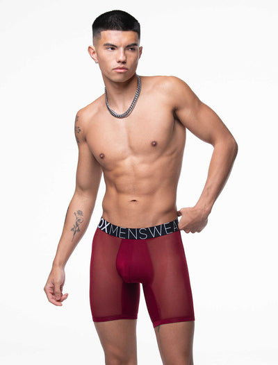 King Fit Mesh Panel - Transparent Crotch: Tibetan Red