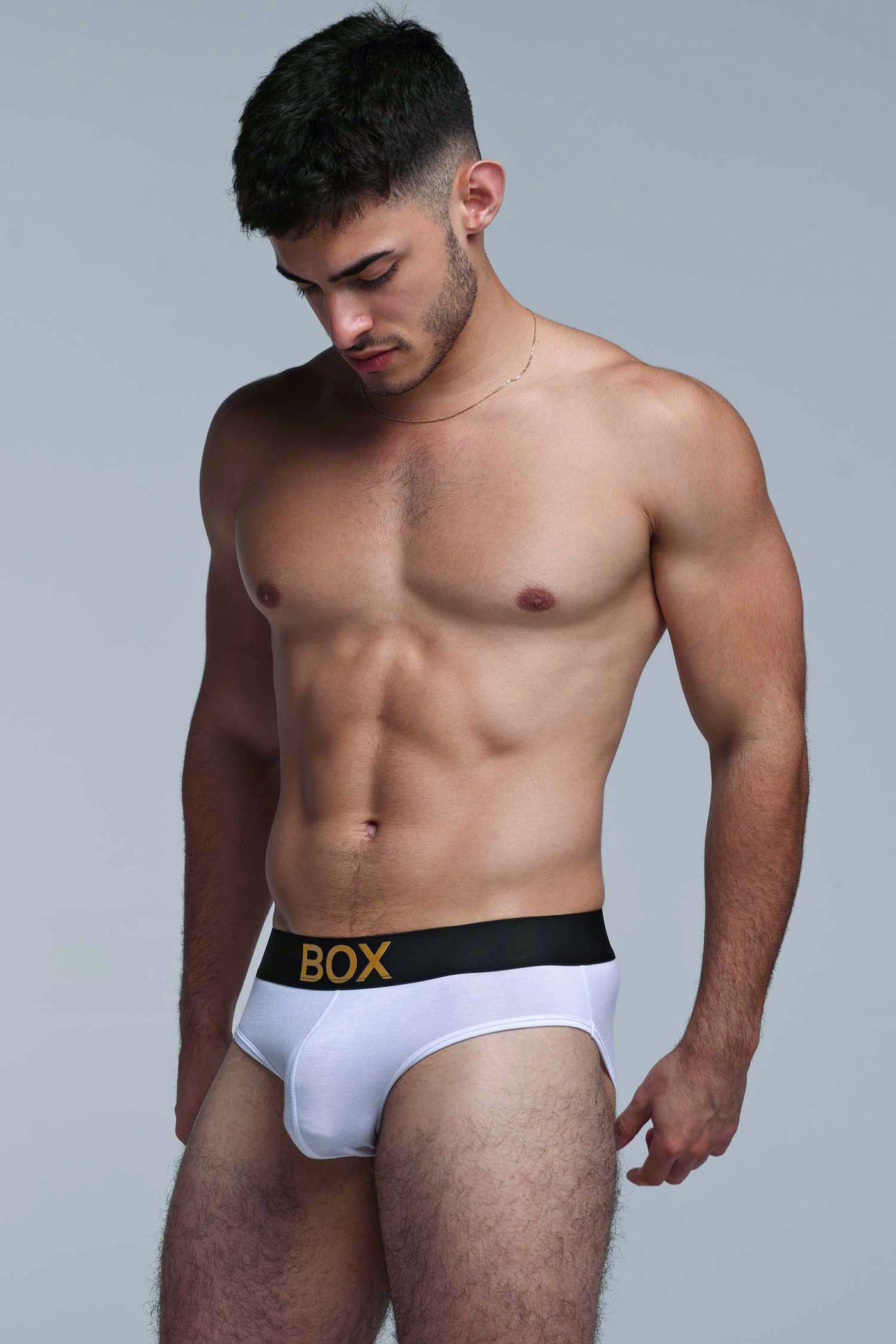 Metallic Modal Briefs - White & Gold