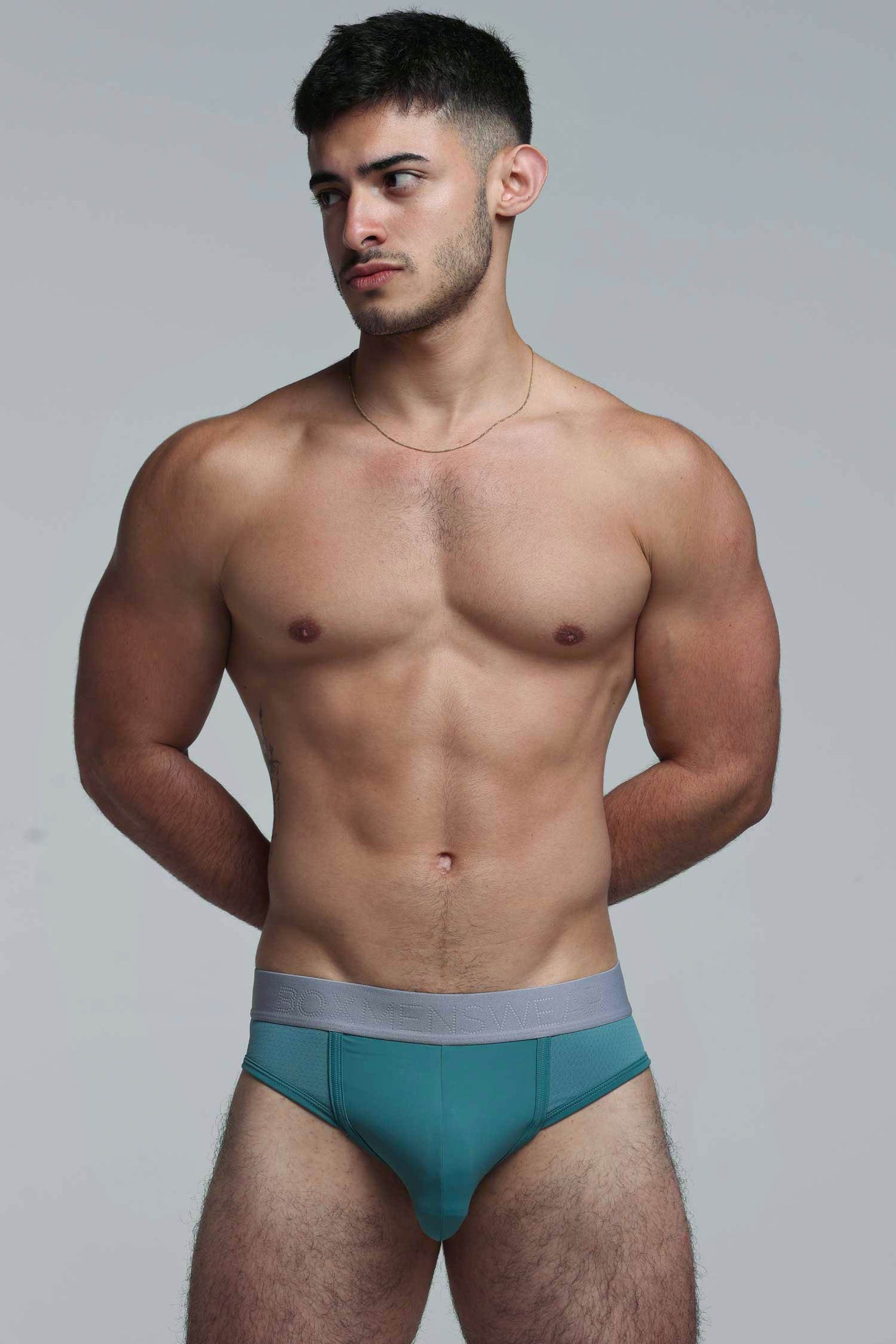 Mesh Panel Briefs - Riviera Teal