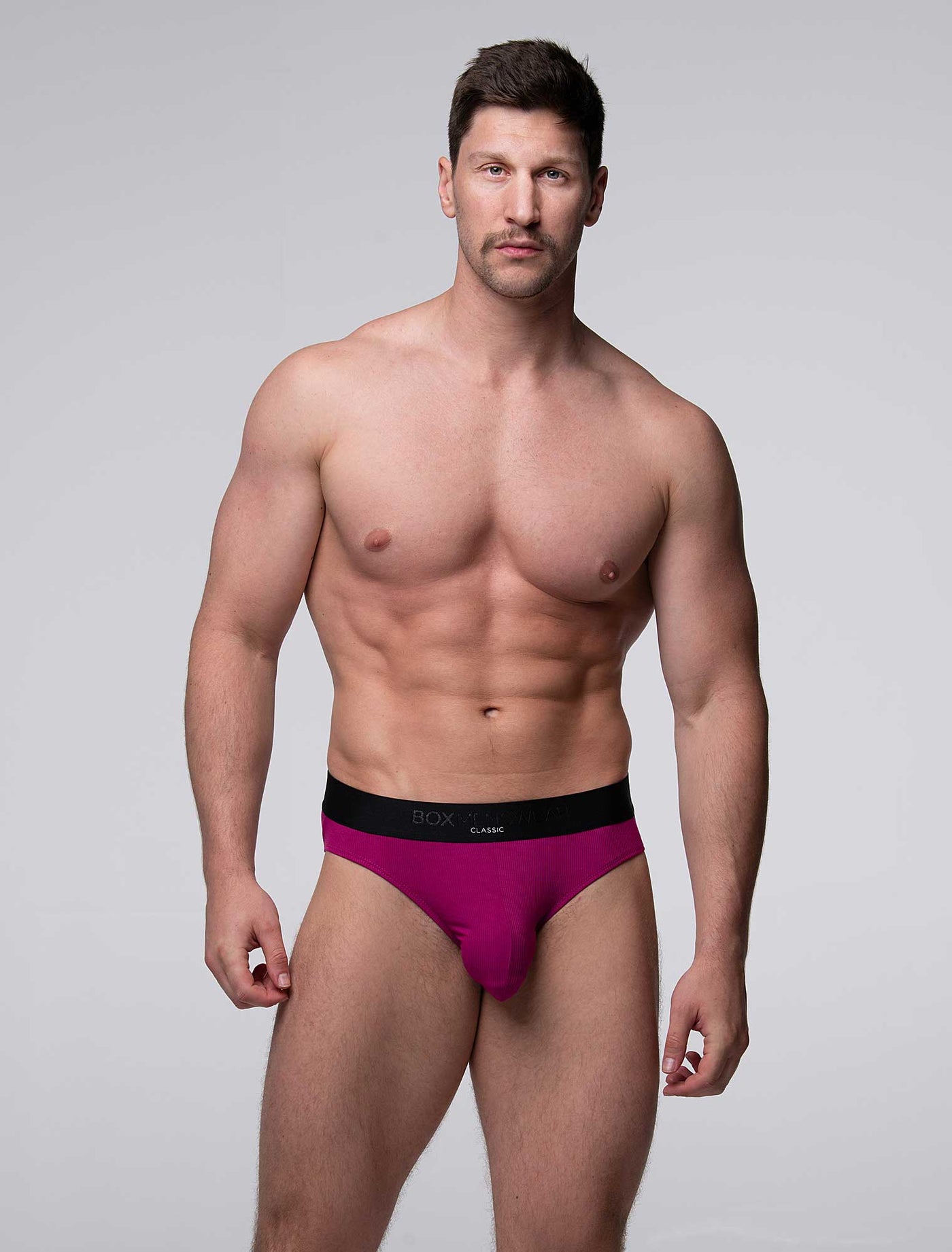 Mens Classic Ribbed Briefs - Cherry