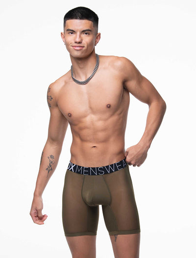 King Fit Mesh Panel - Transparent Crotch: Olive Green