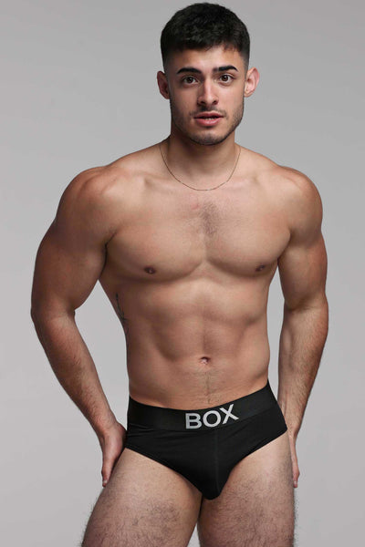 Metallic Modal Briefs - Black & Silver