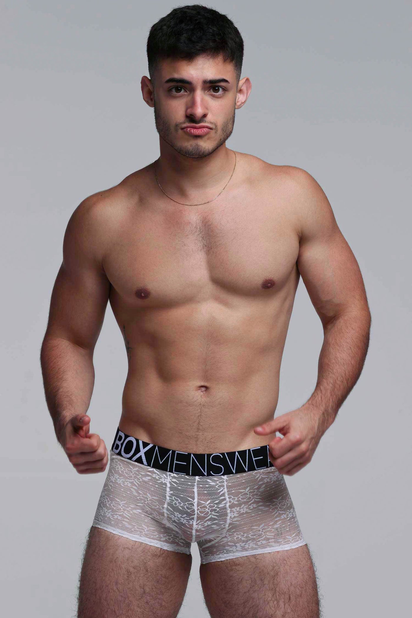 All Over Lace Boxers - White Heat