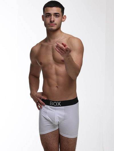 Metallic Modal Boxers - White & Silver