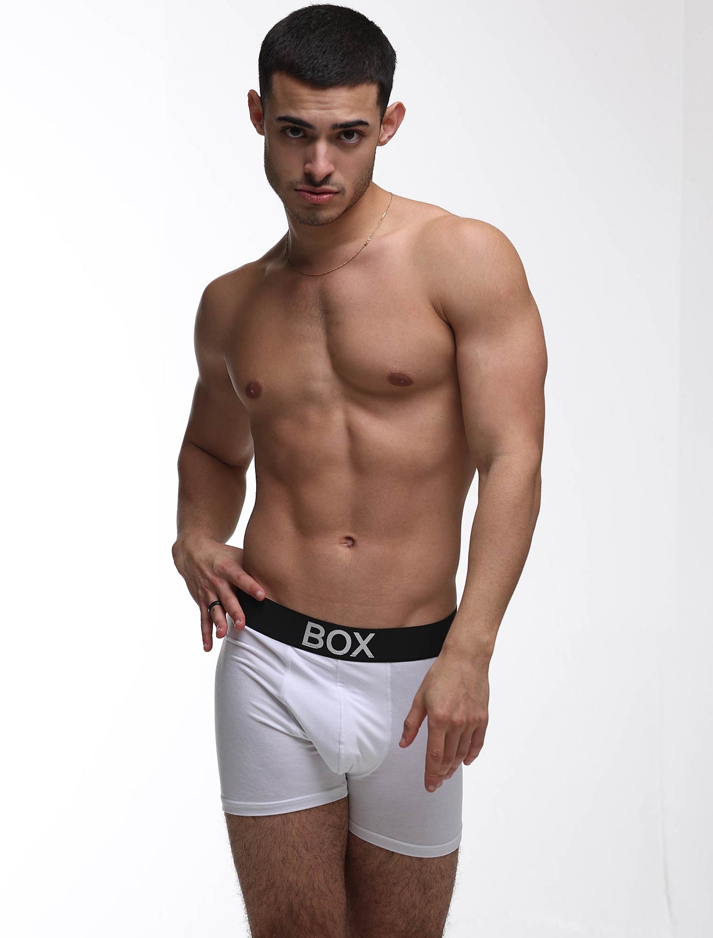 Metallic Modal Boxers - White & Silver