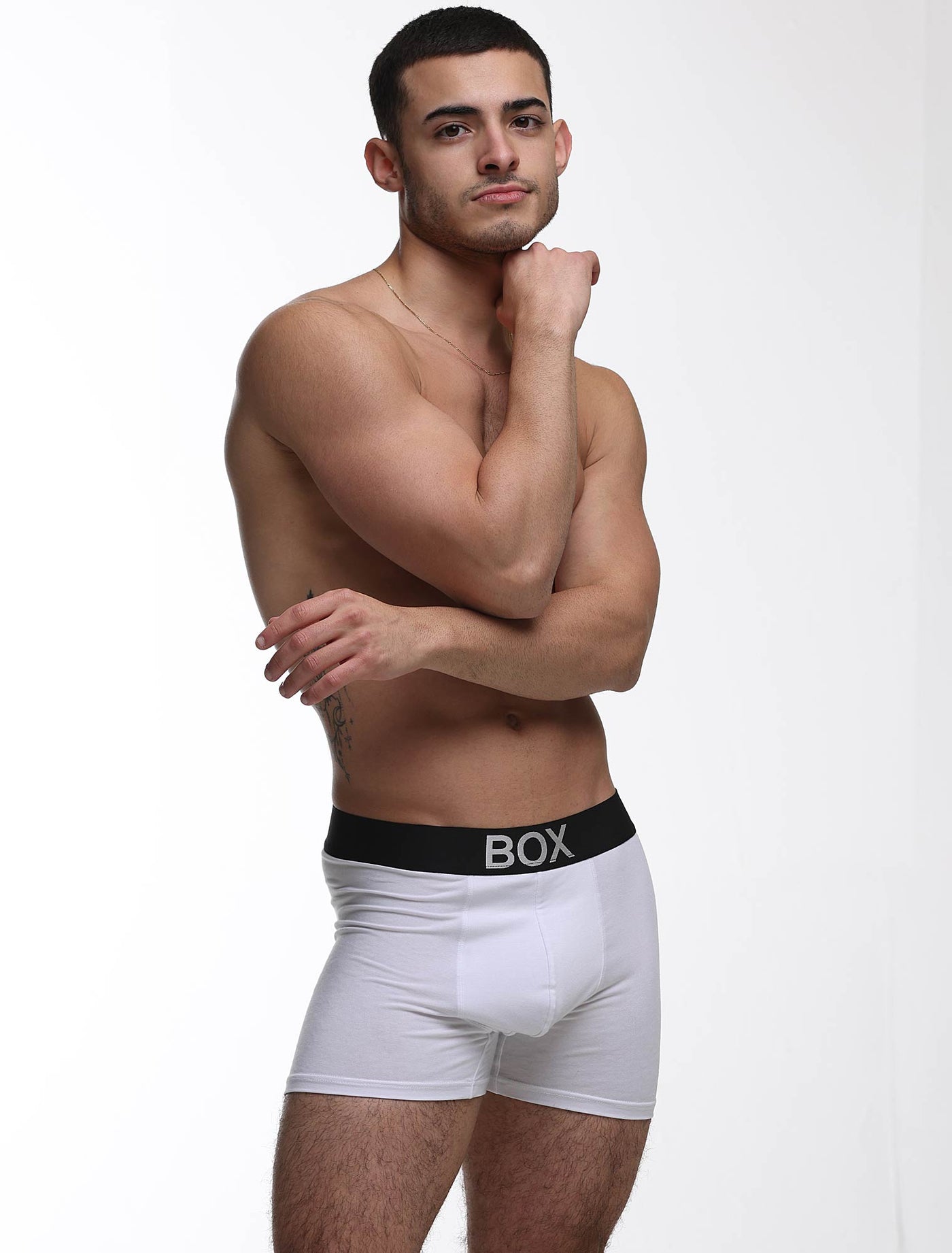 Metallic Modal Boxers - White & Silver