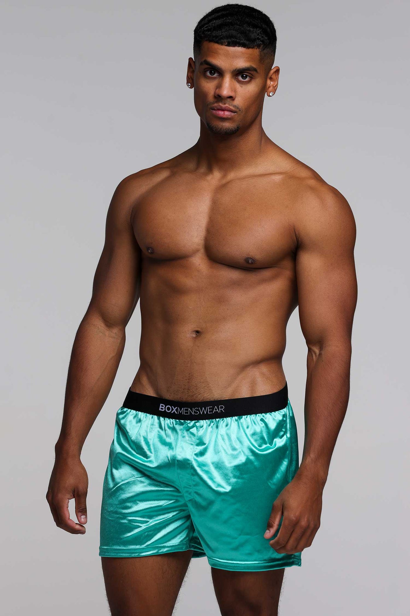 Silk Decline Boxer Shorts - Eminence Green