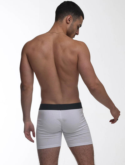 Mens Classic Ribbed Boxers - White