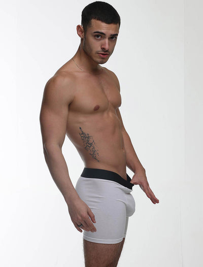 Mens Classic Ribbed Boxers - White