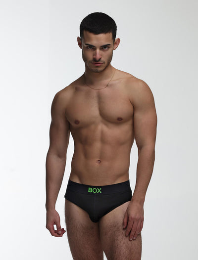 Color Pop Briefs - Black & Green