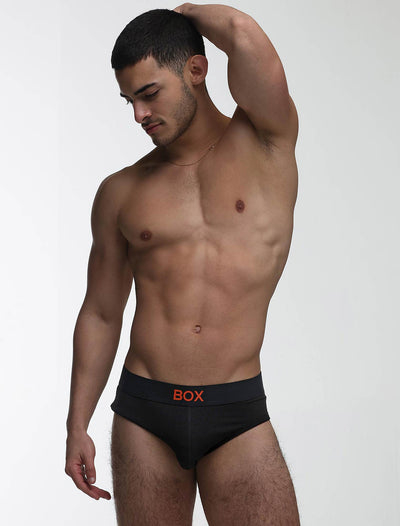Color Pop Briefs - Black & Orange