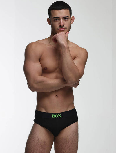 Color Pop Briefs - Black & Green