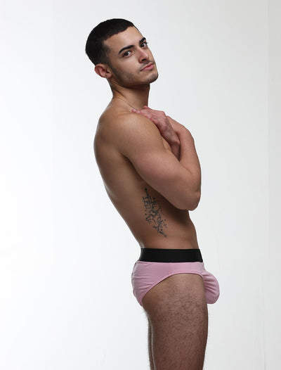 Mens Classic Ribbed Briefs - Pink