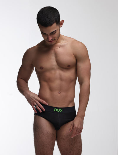 Color Pop Briefs - Black & Green
