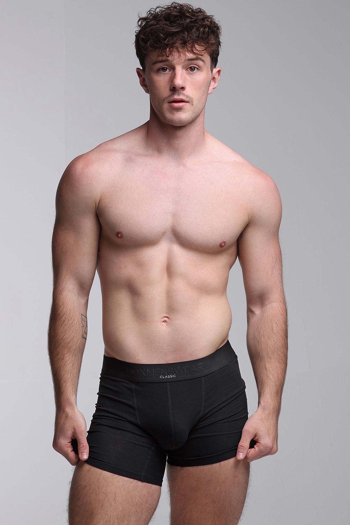 Box Menswhere Mens Classic Ribbed Boxers - Black – Box Menswear