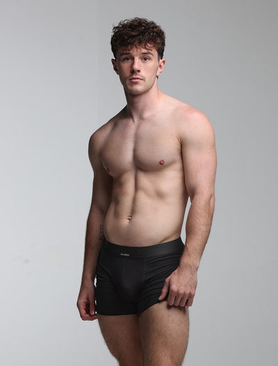 Mens Classic Ribbed Boxers - Black