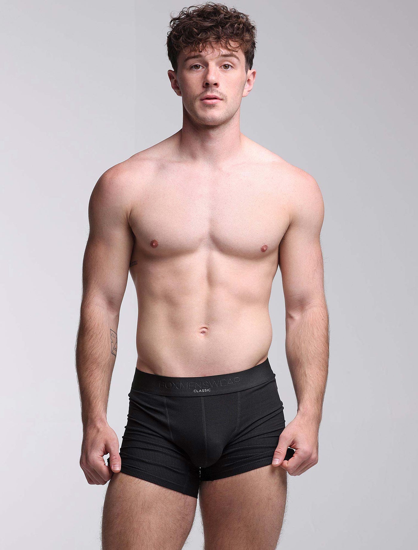 Mens Classic Ribbed Boxers - Black