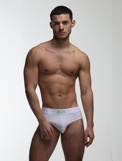 Color Pop Briefs - White & Green