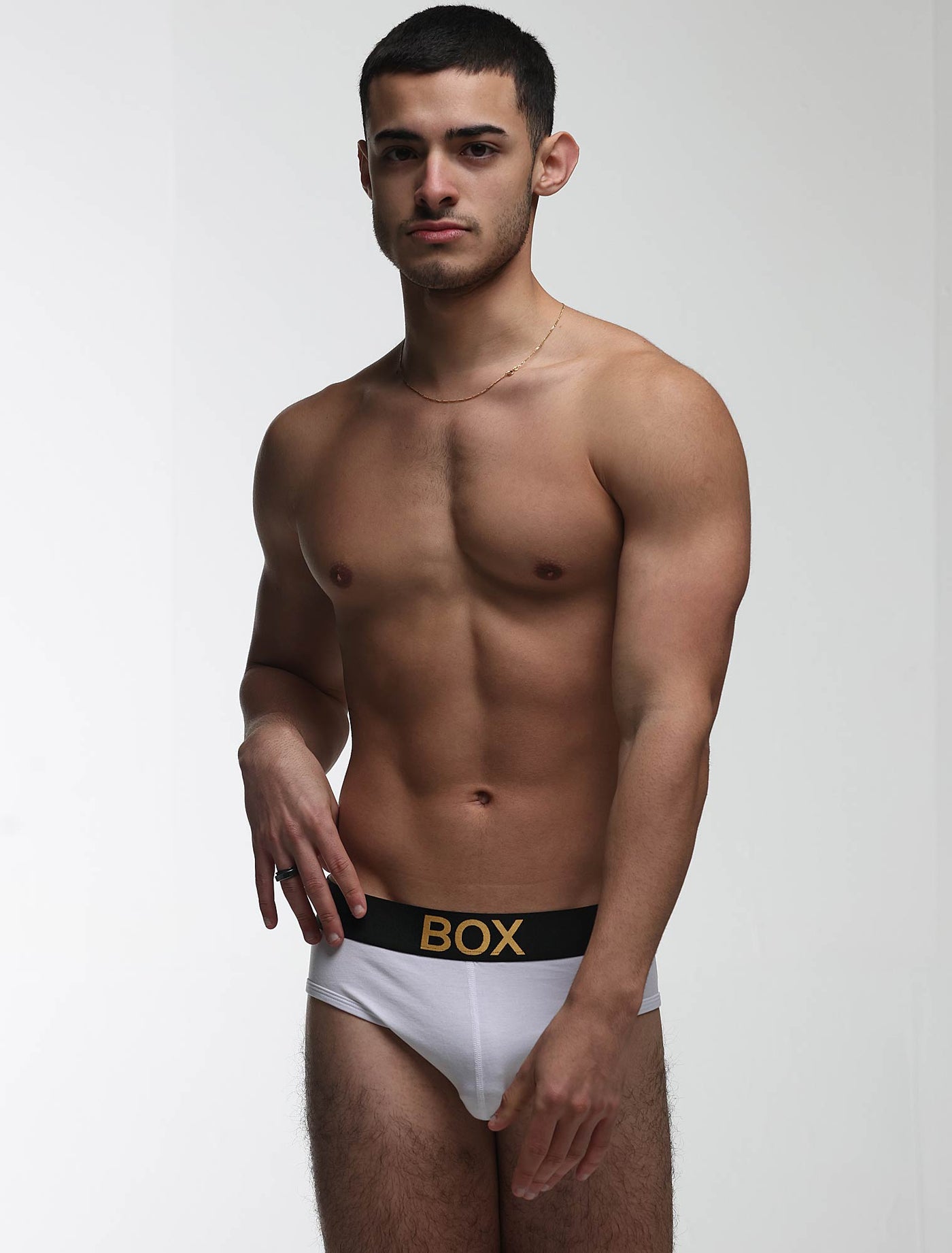 Metallic Modal Briefs - White & Gold