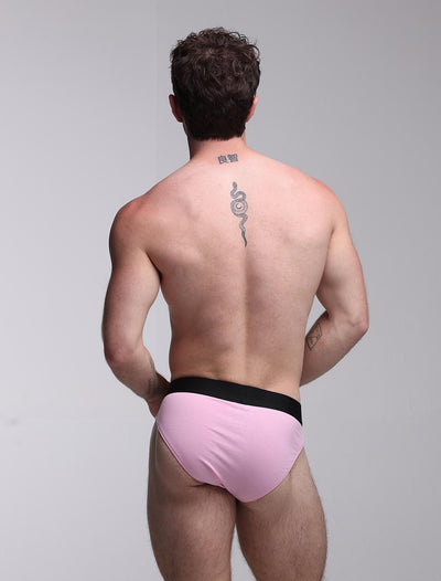 Mens Classic Ribbed Briefs - Pink