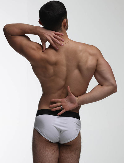 Metallic Modal Briefs - White & Gold