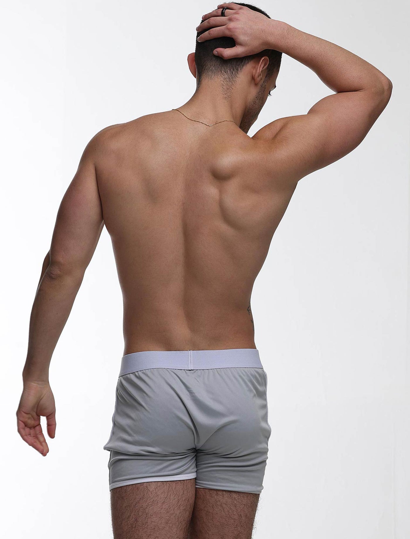 Mens Sports Loose Fit Boxers - Greyscale