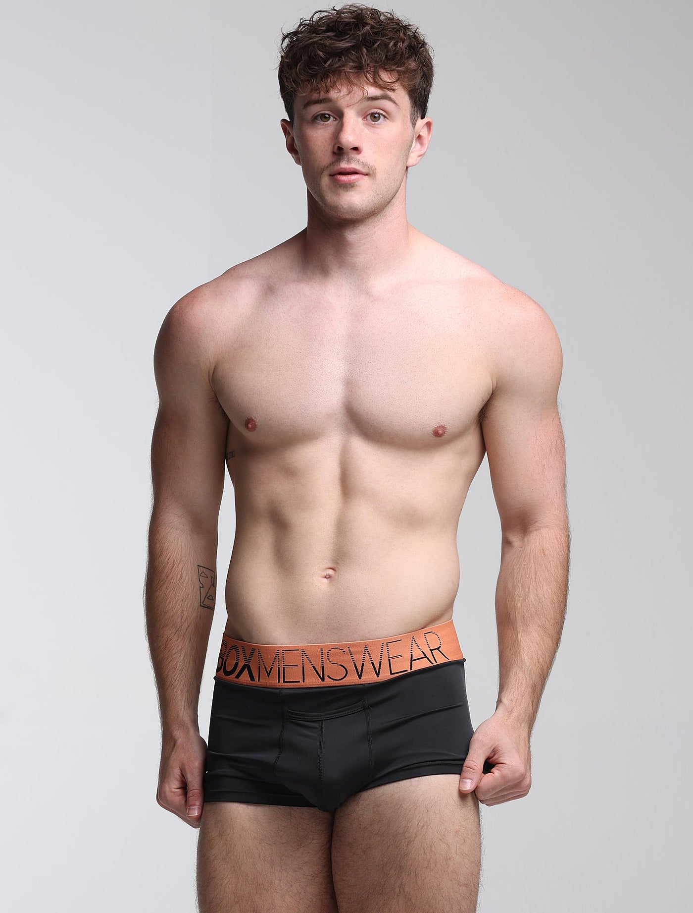 Mens Arched Keyhole Boxers - Inferno Noir