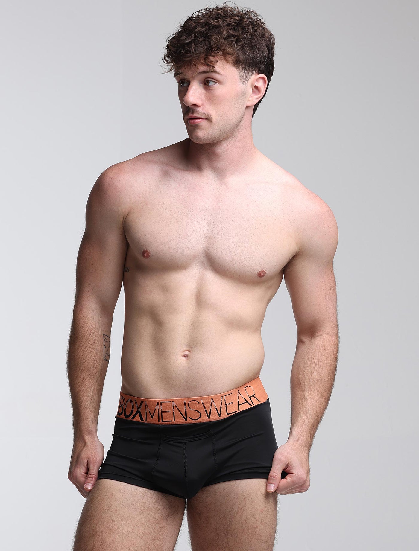 Mens Arched Keyhole Boxers - Inferno Noir