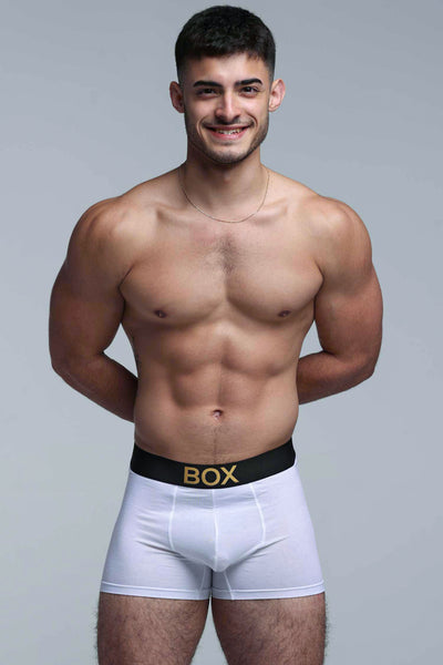 Metallic Modal Boxers - White & Gold