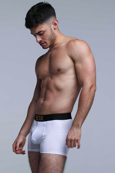 Metallic Modal Boxers - White & Gold