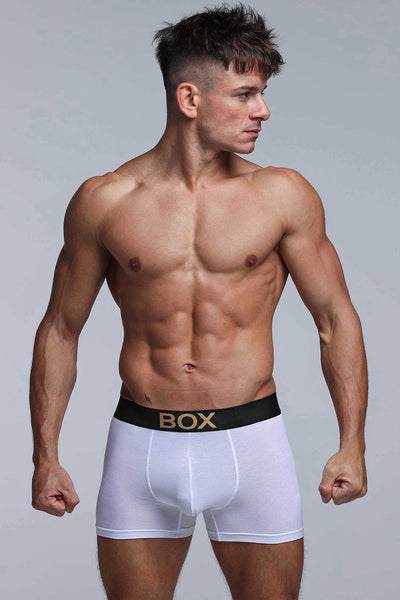 Metallic Modal Boxers - White & Gold