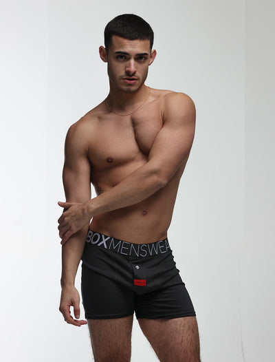 Button-up Boxers - Black Gala