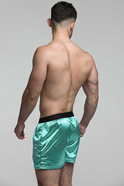 Silk Decline Boxer Shorts - Eminence Green
