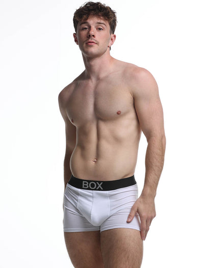 Metallic Modal Boxers - White & Silver