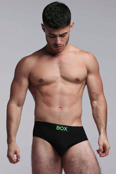 Color Pop Briefs - Black & Green