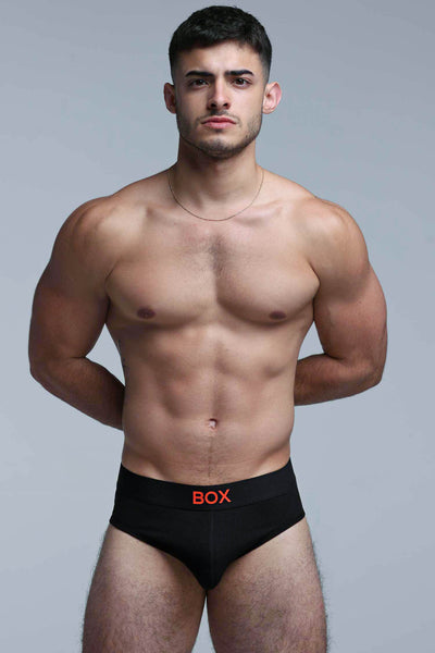 Color Pop Briefs - Black & Orange