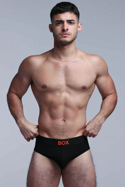 Color Pop Briefs - Black & Orange