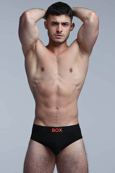 Color Pop Briefs - Black & Orange