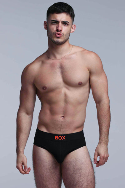 Color Pop Briefs - Black & Orange