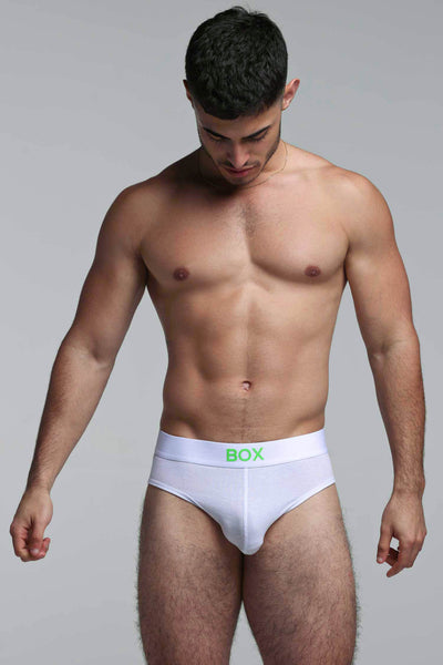 Color Pop Briefs - White & Green