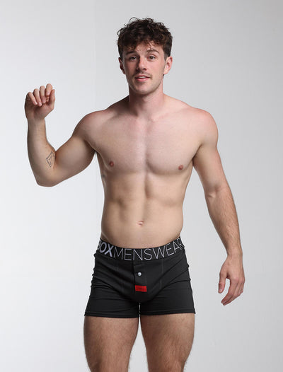 Button-up Boxers - Black Gala