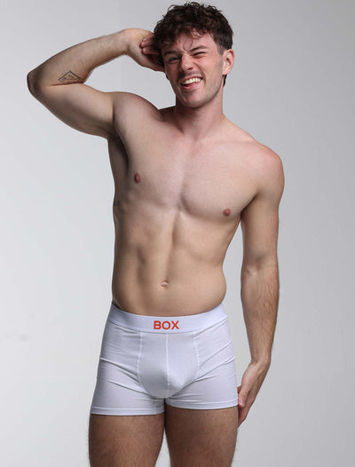 Color Pop Boxers - White & Orange